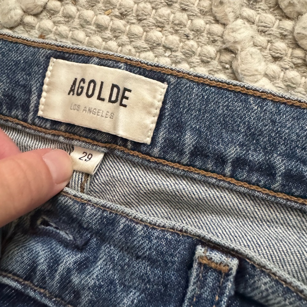 Agolde Blue Denim Jeans - Picture 2 of 4